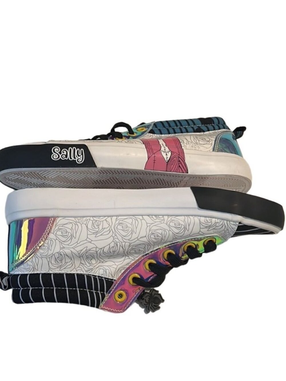 Disney Night Before Christmas Jack Skellington Sally High Top Sneakers Size 7 - Picture 6 of 14